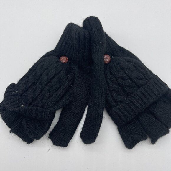 Knitted Mittens w Finger Covers Button Five Finger - Picture 2 of 6